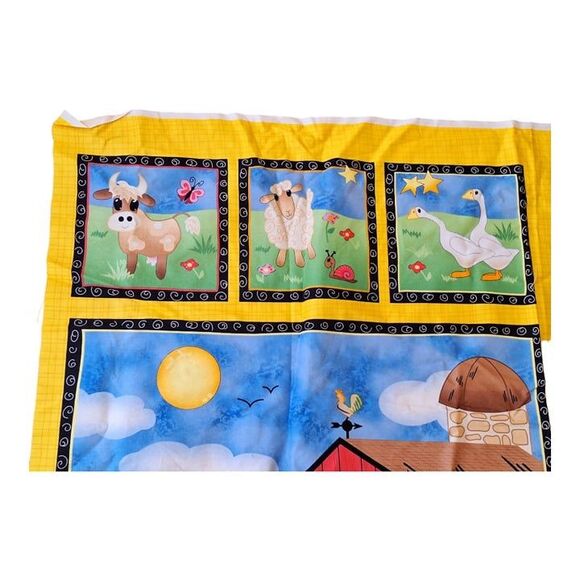 Vintage Quilting Fabric Barnyard Friends Nancy Davis Murty Andover Fabrics - Picture 3 of 7